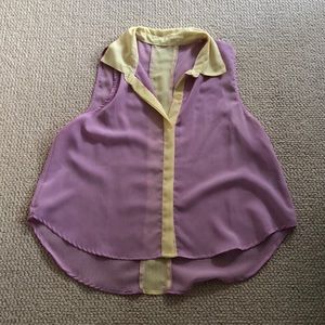 Lilac and cream flowy top